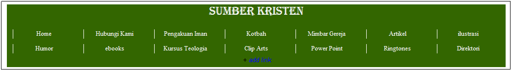 Text Box: Sumber Kristen
              + add link
 
