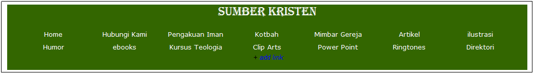 Text Box: Sumber Kristen
              + add link
 
